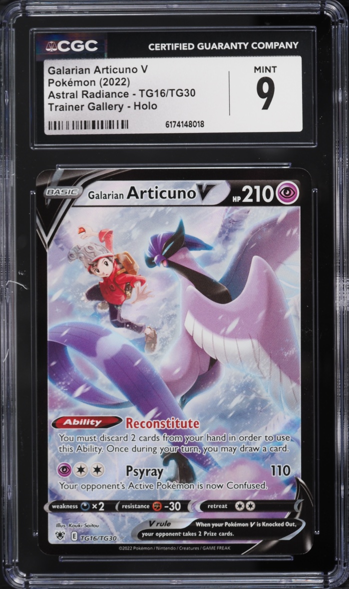 2022 Pokemon Sword & Shield Astral Radiance CHR Galarian Articuno V #TG16 CGC 9 MINT