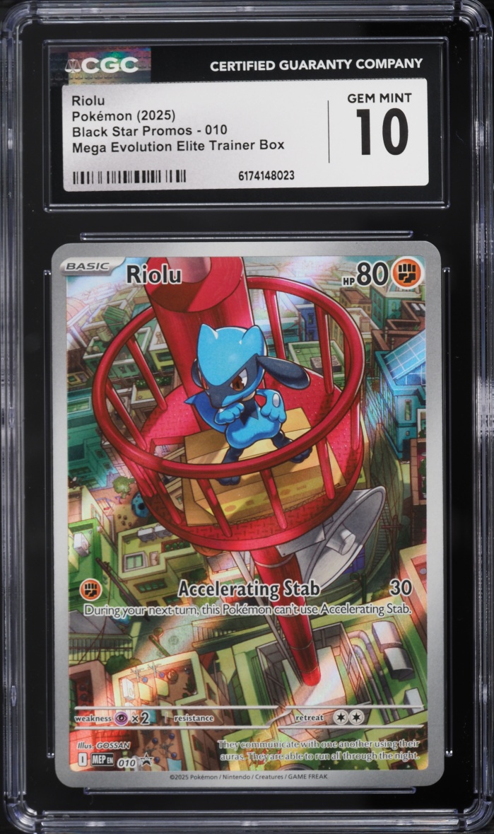 2025 Pokemon Mega Evolution Promo ETB Full Art Riolu #10 CGC 10 GEM MINT