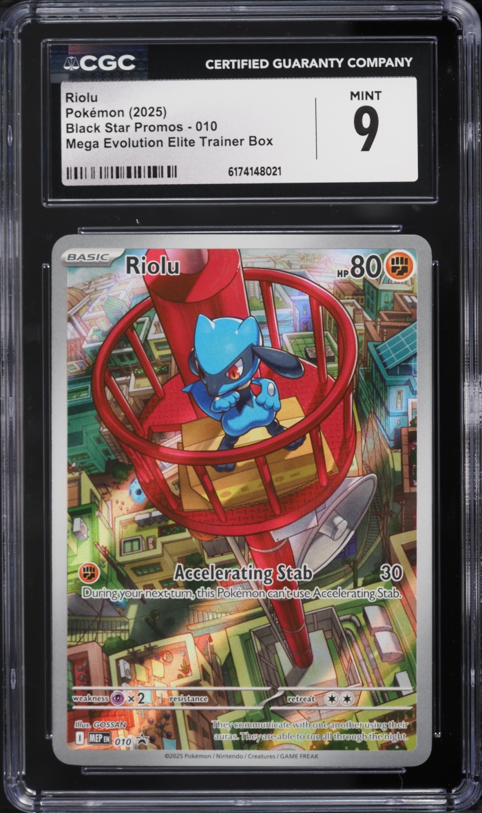 2025 Pokemon Mega Evolution Promo ETB Full Art Riolu #10 CGC 9 MINT