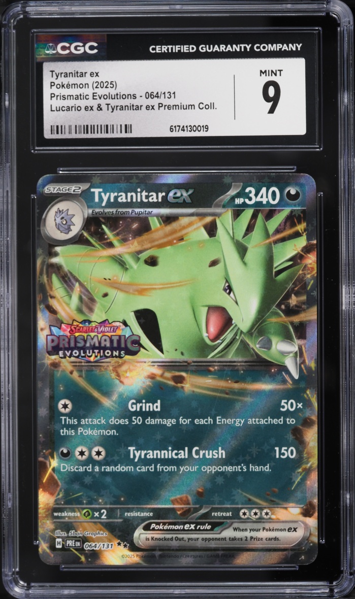 2025 Pokemon SV Prismatic Evolutions Premium Collection Tyranitar ex #64 CGC 9 MINT