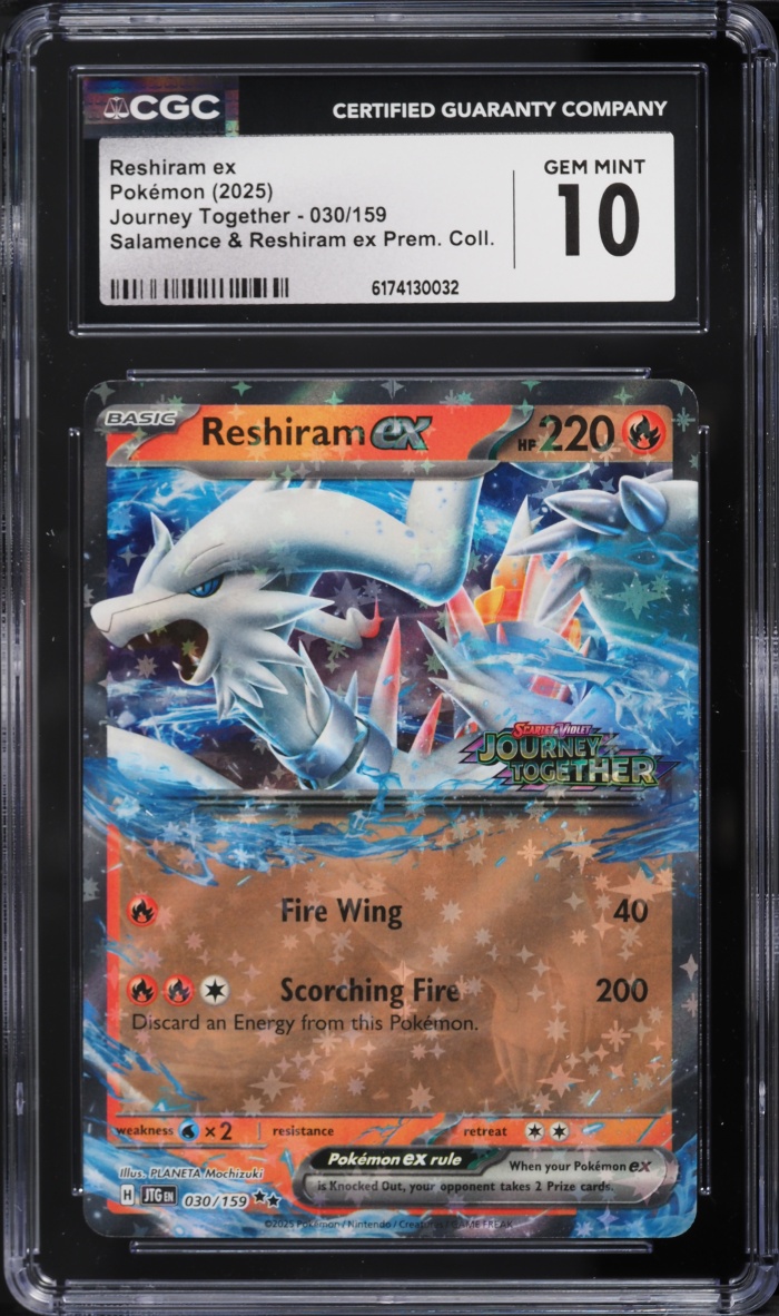 2025 Pokemon Scarlet & Violet Journey Together Holo Reshiram EX #30 CGC 10 GEM MINT