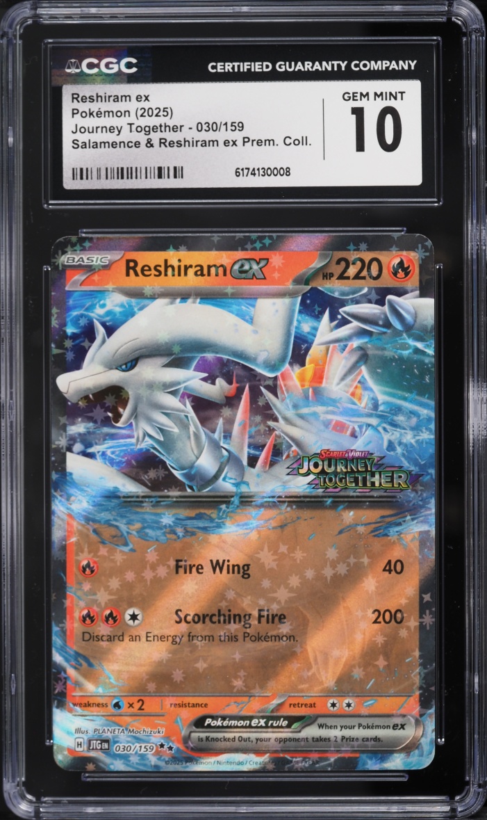 2025 Pokemon Scarlet & Violet Journey Together Holo Reshiram EX #30 CGC 10 GEM MINT