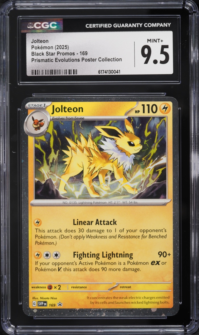 2025 Pokemon Scarlet & Violet Promo Prismatic Evolutions Poster Jolteon #169 CGC 9.5 MINT+