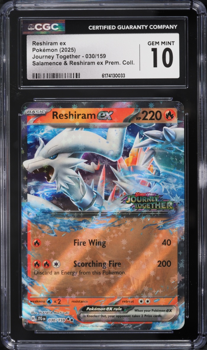 2025 Pokemon Scarlet & Violet Journey Together Holo Reshiram EX #30 CGC 10 GEM MINT