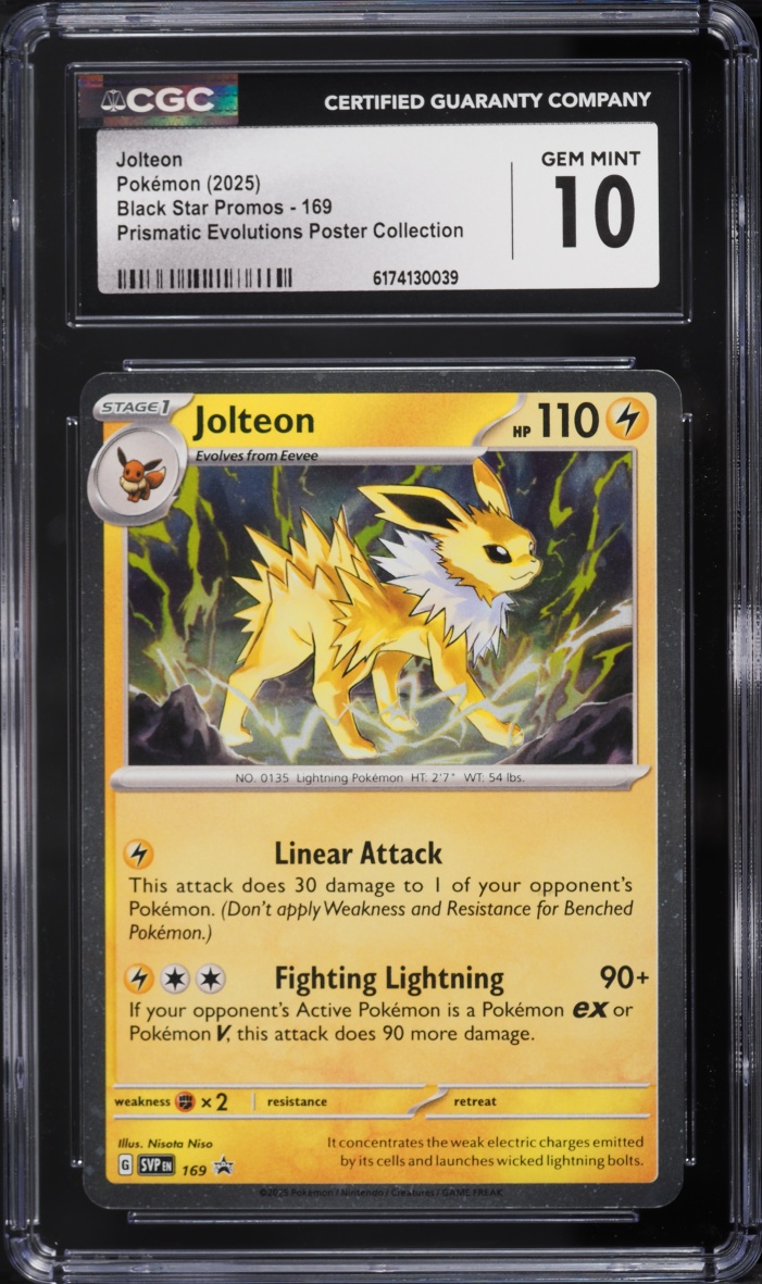 2025 Pokemon Scarlet & Violet Promo Prismatic Evolutions Poster Jolteon #169 CGC 10 GEM MINT
