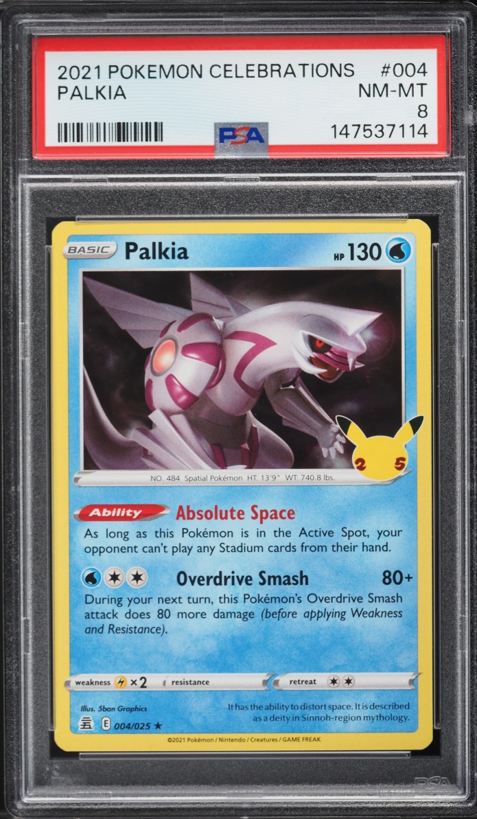 2021 Pokemon Sword & Shield Celebrations Holo Palkia #4 PSA 8 NM-MT