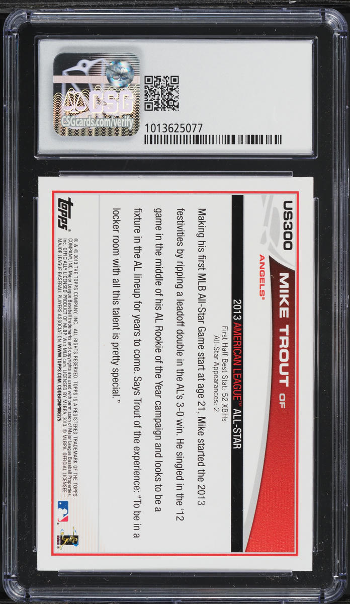2013 Topps Update Mike Trout #US300 CSG 9 MINT