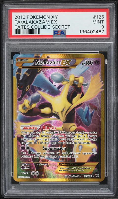 2016 Pokemon XY Fates Collide Full Art Alakazam EX #125 PSA 10 GEM