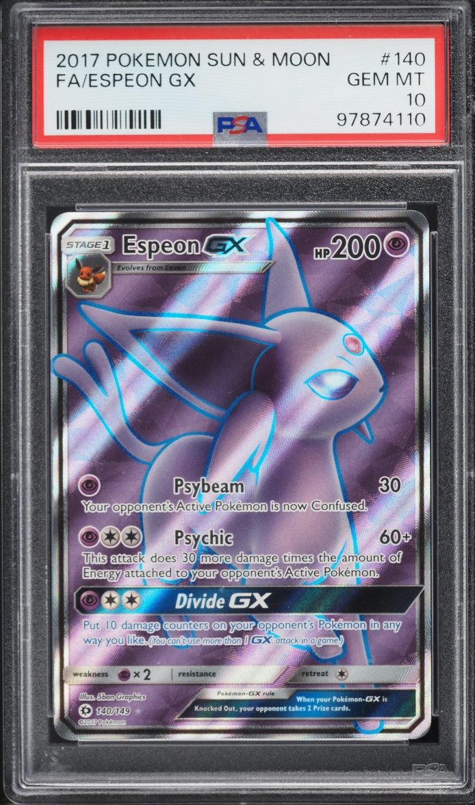 2017 Pokemon Sun & Moon Full Art Espeon GX #140 PSA 10 GEM MINT