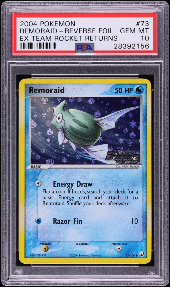 2004 Pokemon EX Team Rocket Returns Reverse Holo Remoraid #73 PSA 10 GEM MINT