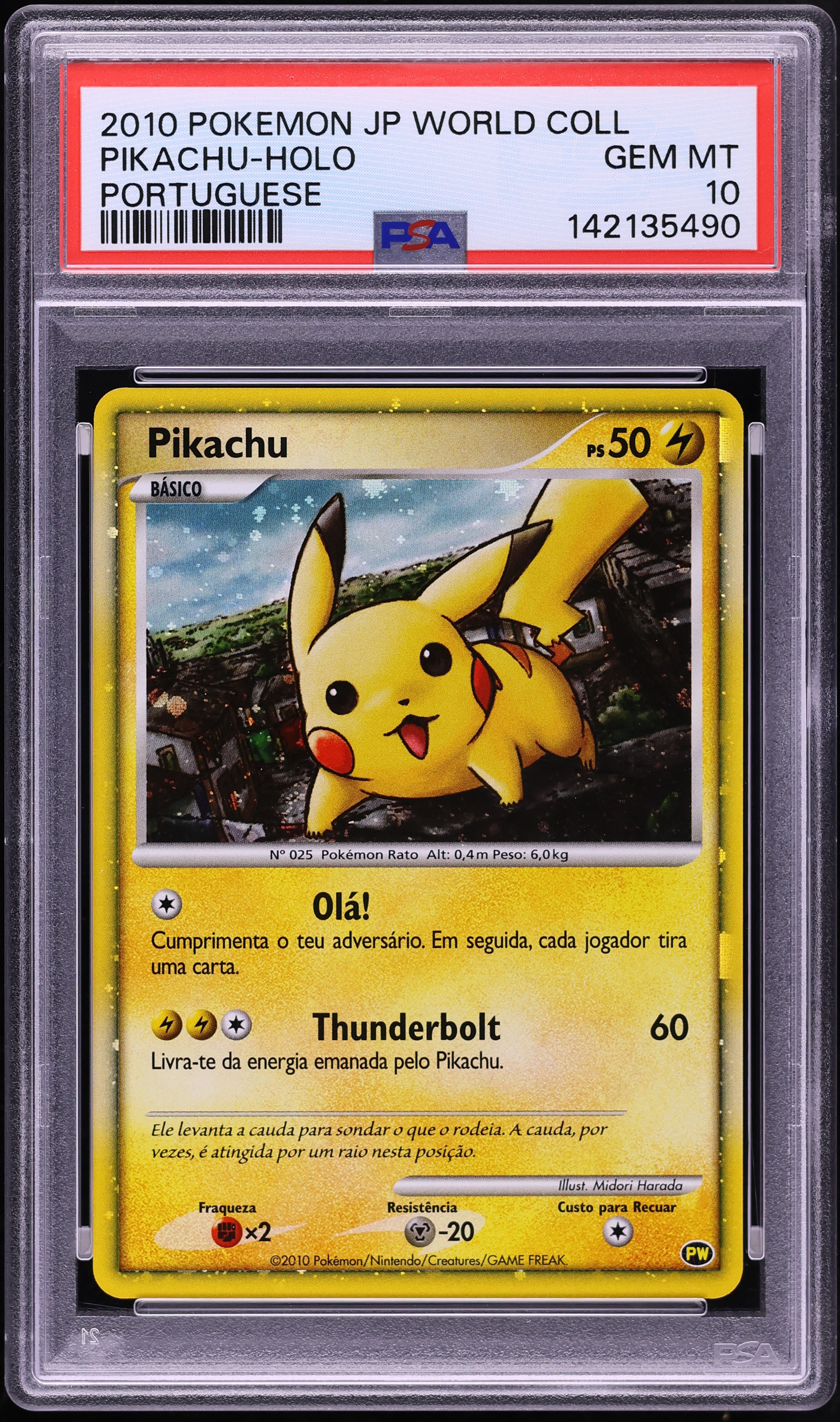 2010 Pokemon Portuguese World Collection Holo Pikachu PSA 10 GEM MINT