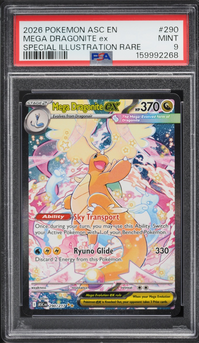 2026 Pokemon Mega Evolution Ascended Heroes SIR Mega Dragonite Ex #290 PSA 9 MINT