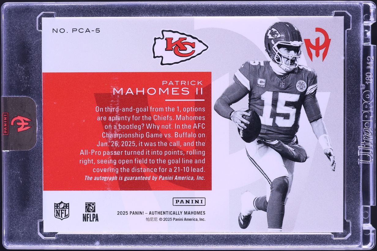 2025 Panini Authentically Mahomes Play Call Patrick Mahomes II AUTO JERSEY # 15/15 #PCA-5