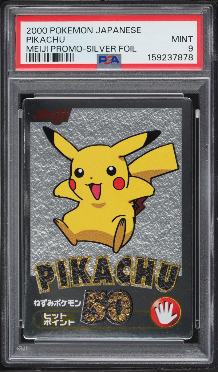 2000 Pokemon Japanese Meiji Promo Silver Foil Pikachu PSA 9 MINT
