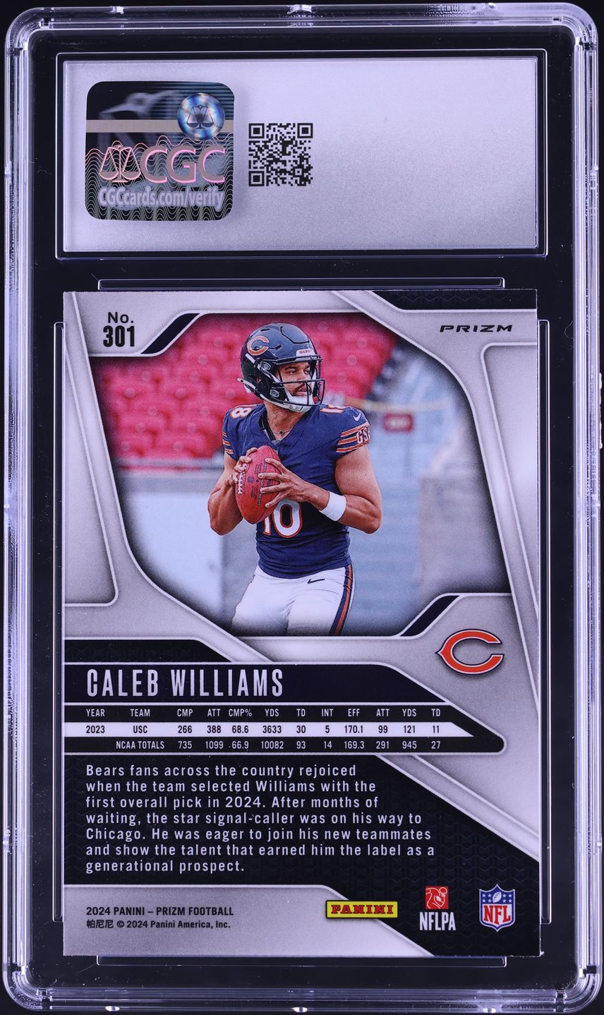 2024 Panini Prizm Silver Caleb Williams ROOKIE #301 CGC 10 GEM MINT