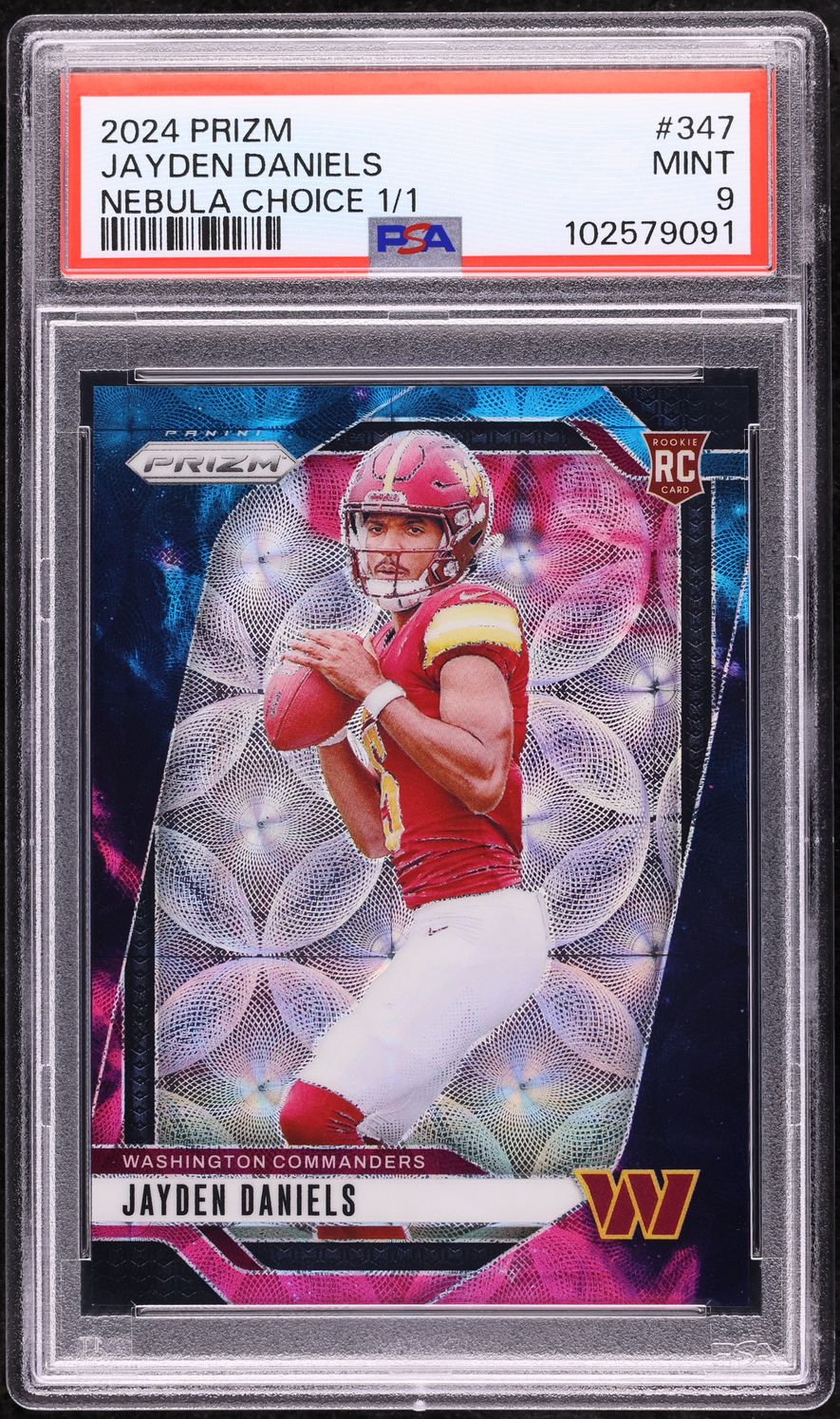 2024 Panini Prizm Choice Nebula Jayden Daniels ROOKIE 1/1 #347 PSA 9 MINT