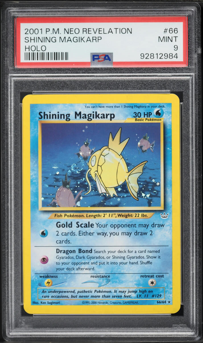 2001 Pokemon Neo Revelation Holo Shining Magikarp #66 PSA 9 MINT