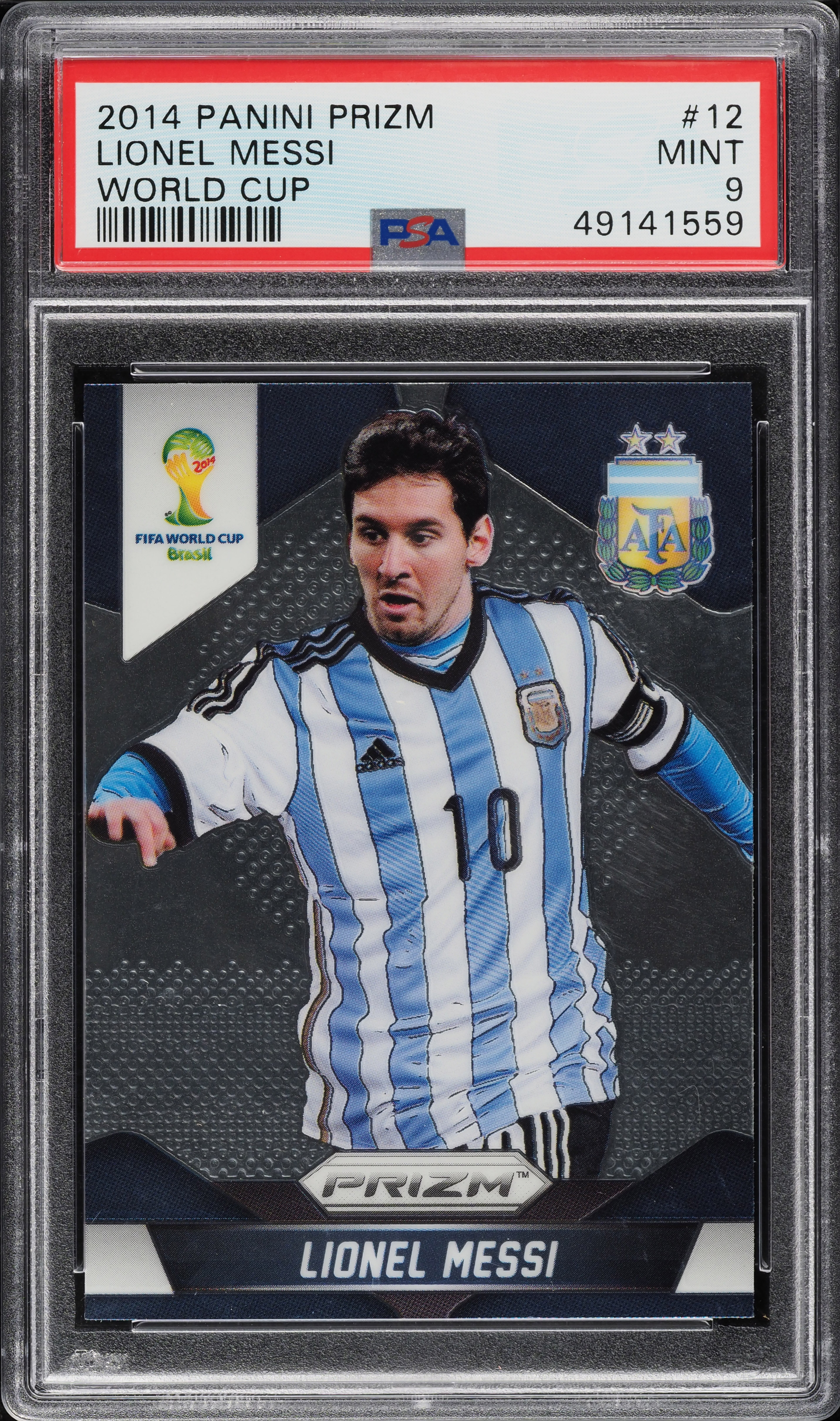 2014 Panini Prizm World Cup Lionel Messi #12 PSA 9 MINT on