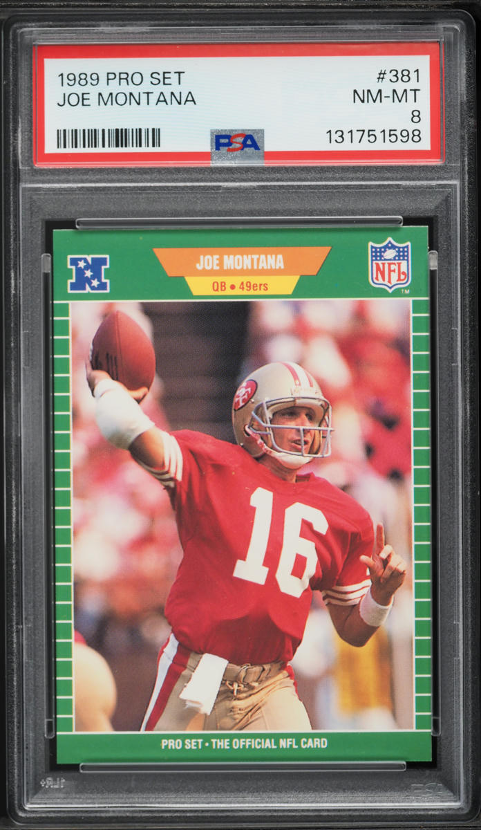 1989 Pro Set Football Joe Montana #381 PSA 8 NM-MT
