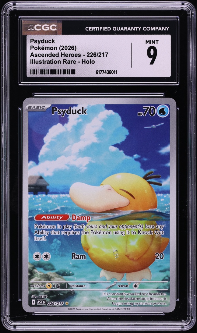 2026 Pokemon Mega Evolution Ascended Heroes IR Psyduck #226 CGC 9 MINT
