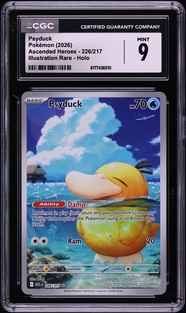 2026 Pokemon Mega Evolution Ascended Heroes IR Psyduck #226 CGC 9 MINT