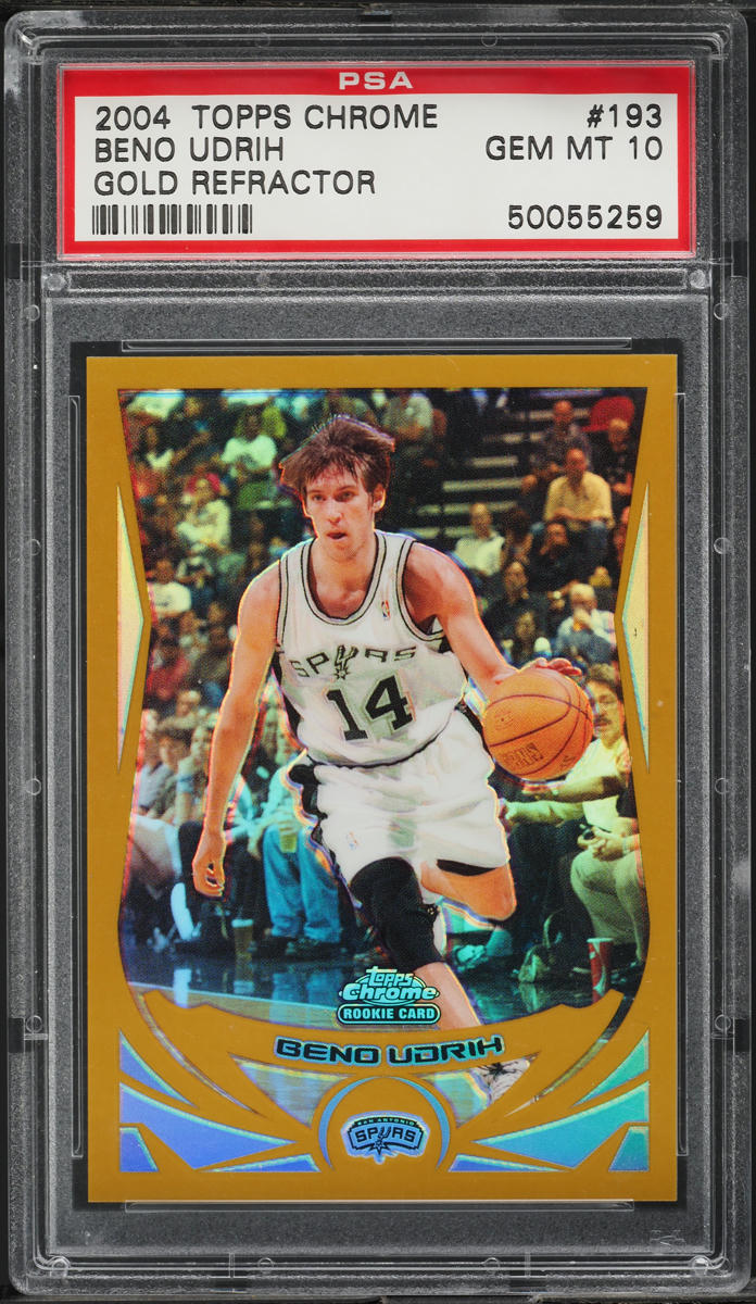 2004 Topps Chrome Gold Refractor Beno Udrih ROOKIE /99 #193 PSA 10 GEM MINT