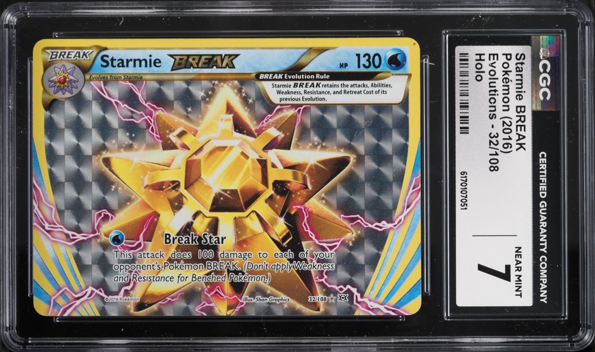 2016 Pokemon XY Evolutions Holo Starmie BREAK #32 CGC 7 NRMT