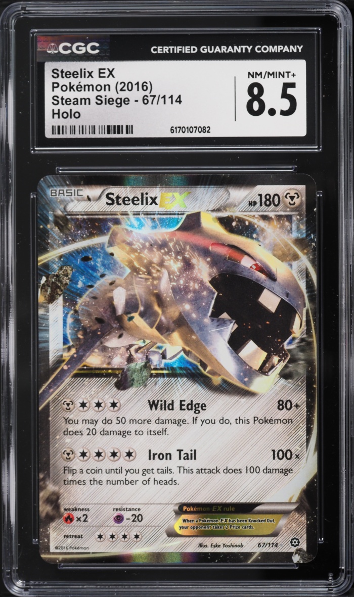 2016 Pokemon XY Steam Siege Holo Steelix EX #67 CGC 8.5 NM-MT+