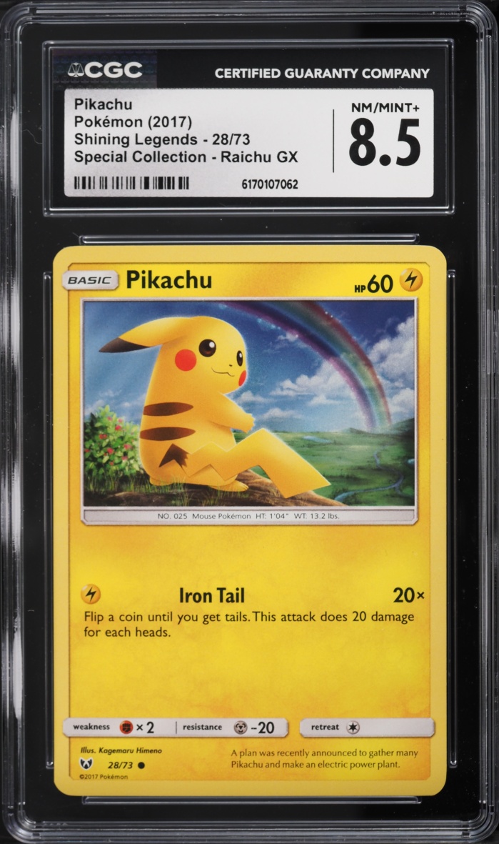 2017 Pokemon Sun & Moon Shining Legends Special Collection Pikachu #28 CGC 8.5 NM-MT+