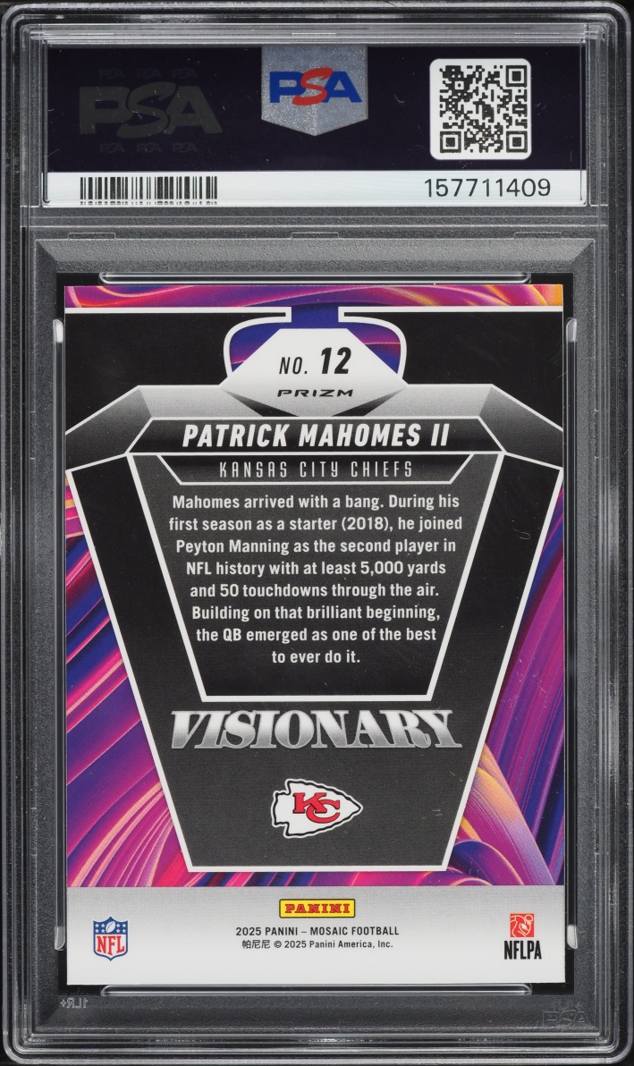 2025 Panini Mosaic Visionary Patrick Mahomes II #12 PSA 9 MINT