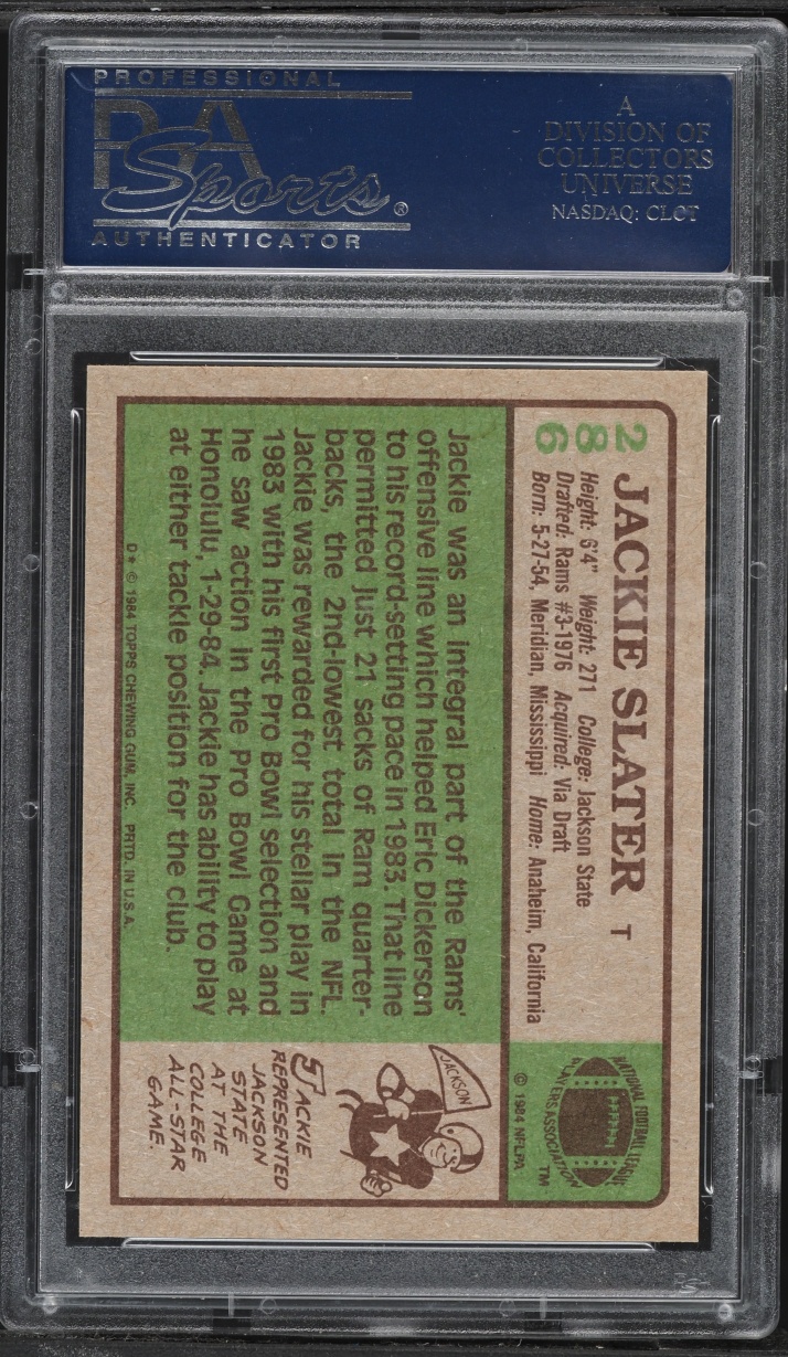 1984 Topps Football Jackie Slater ROOKIE #286 PSA 9 MINT