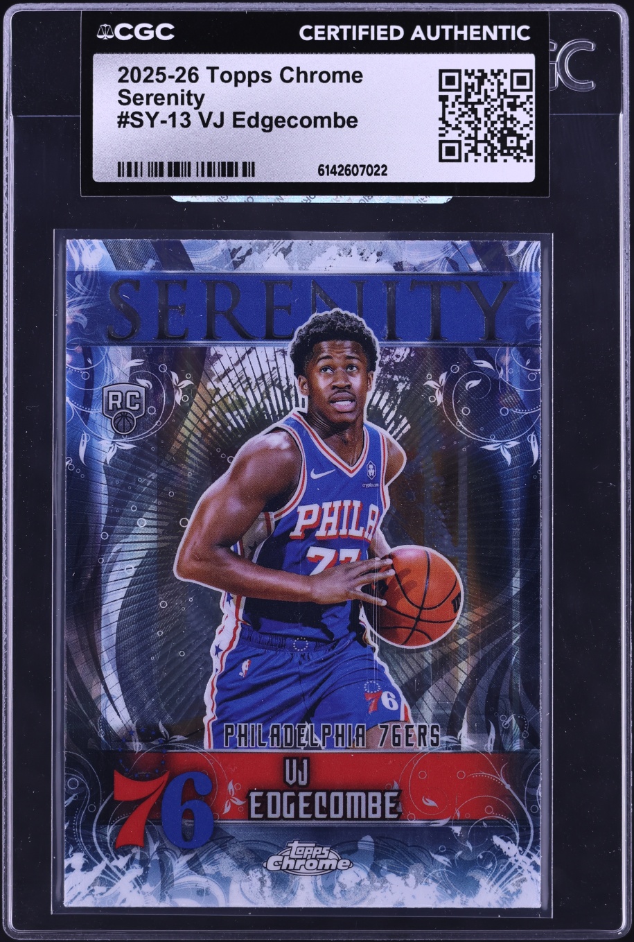 2025 Topps Chrome Serenity VJ Edgecombe ROOKIE #SY-13 CGC AUTH