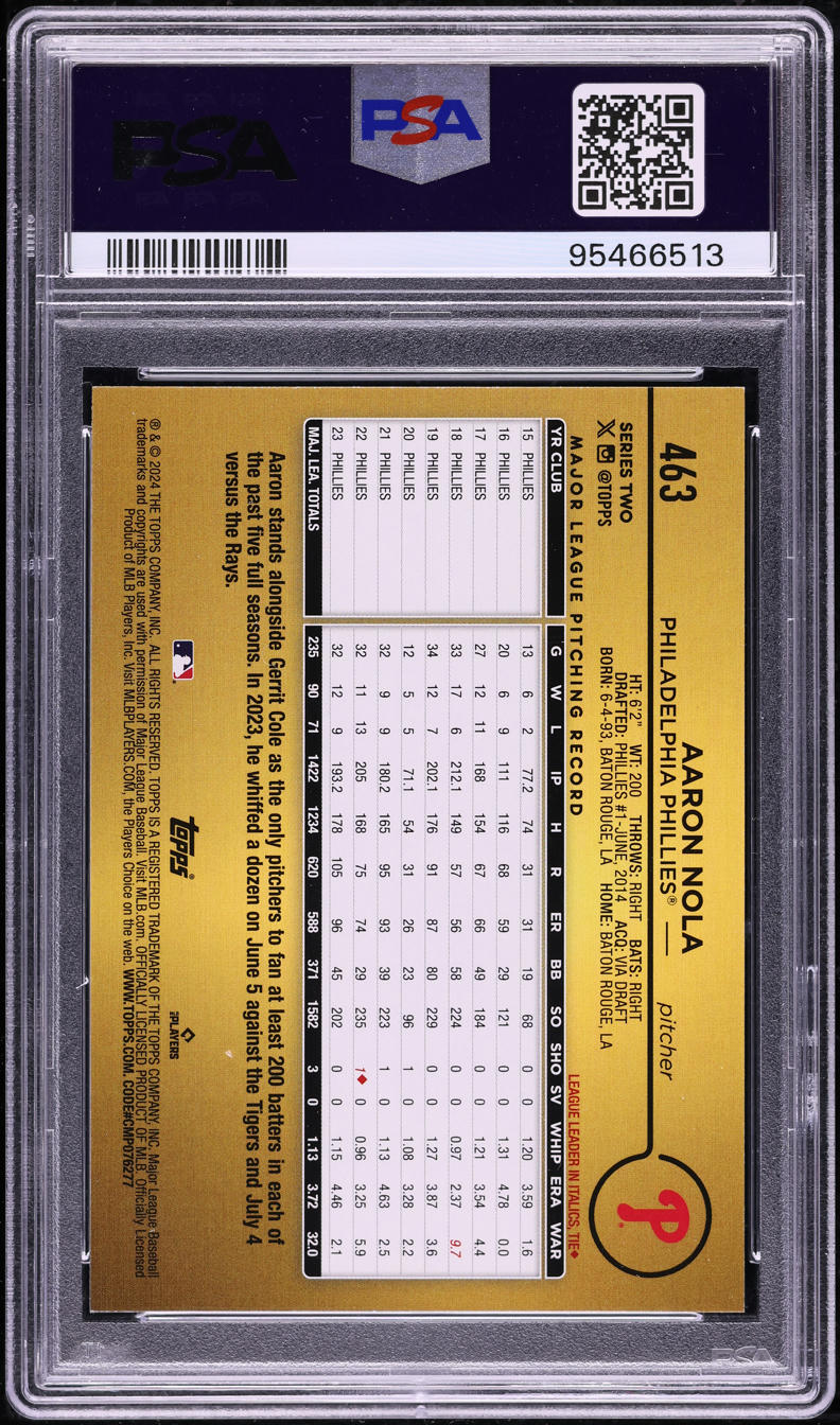 2024 Topps Golden Mirror Aaron Nola #463 PSA 10 GEM MINT