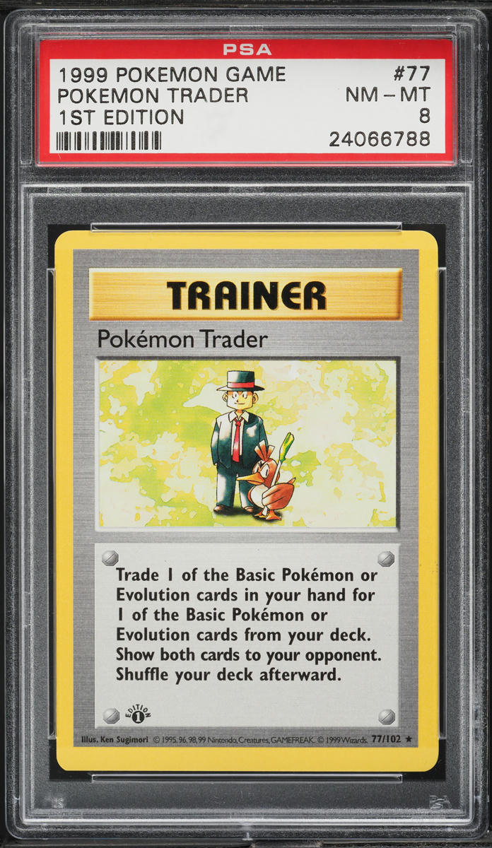 1999 Pokemon Base Set Shadowless 1st Edition Pokemon Trader #77 PSA 8 NM-MT