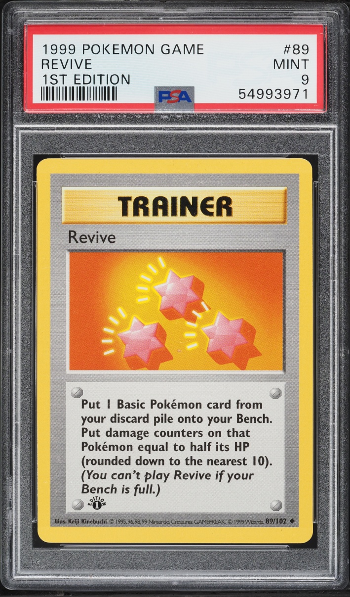 1999 Pokemon Base Set Shadowless 1st Edition Revive #89 PSA 9 MINT
