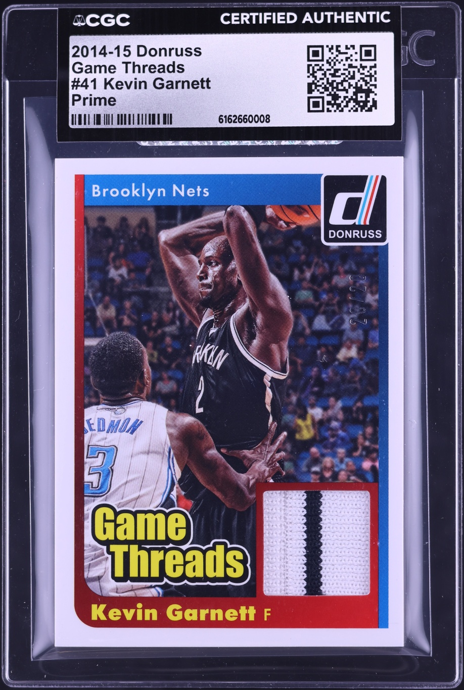 2014 Donruss Game Threads Prime Kevin Garnett PATCH 20/20 #41 CGC AUTH