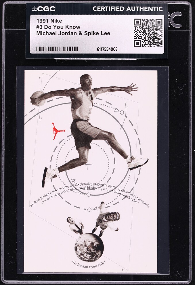 1991 Nike Michael Jordan & Spike Lee Do You Know #3 CGC AUTH