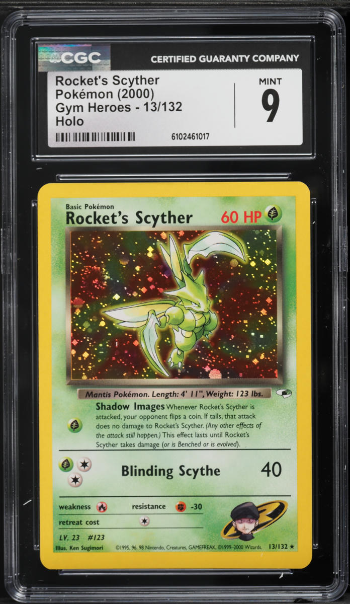 2000 Pokemon Gym Heroes Holo Rocket's Scyther #13 CGC 9 MINT