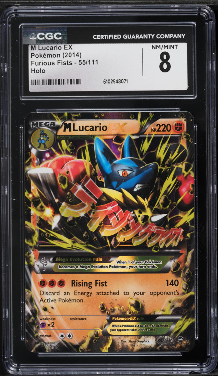 2014 Pokemon XY Furious Fists Holo M Lucario EX #55 CGC 8 NM-MT