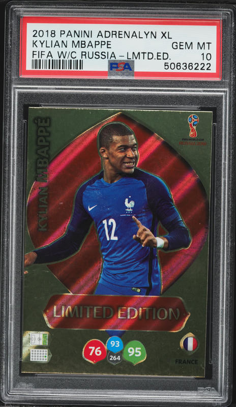 2018 Panini World Cup Stickers Kylian Mbappe ROOKIE, BLACK BACK