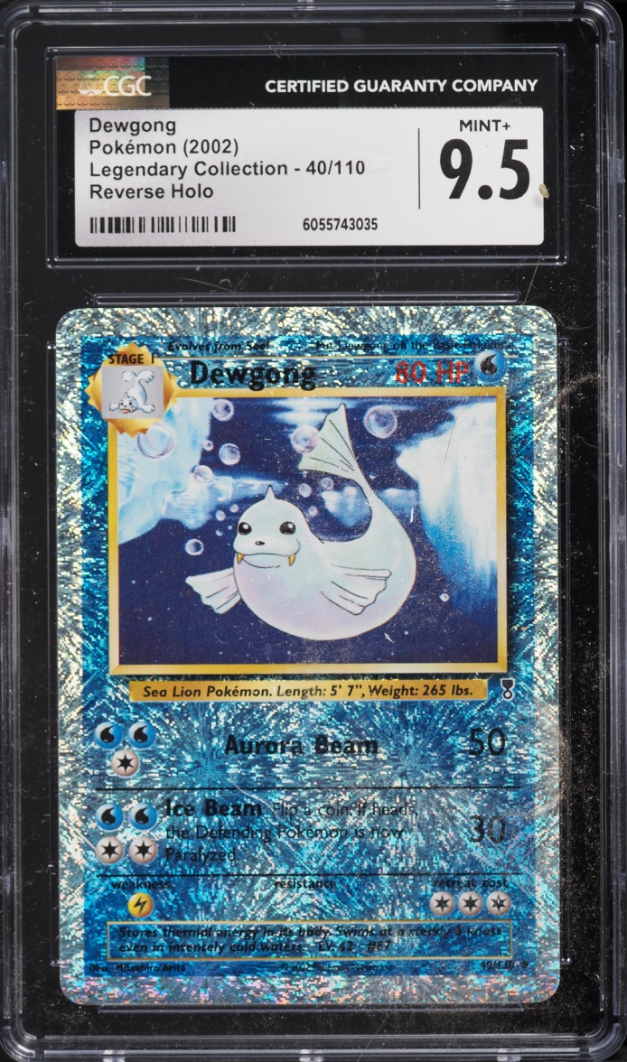 2002 Pokemon Legendary Collection Reverse Holo Dewgong #40 CGC 9.5 MINT+