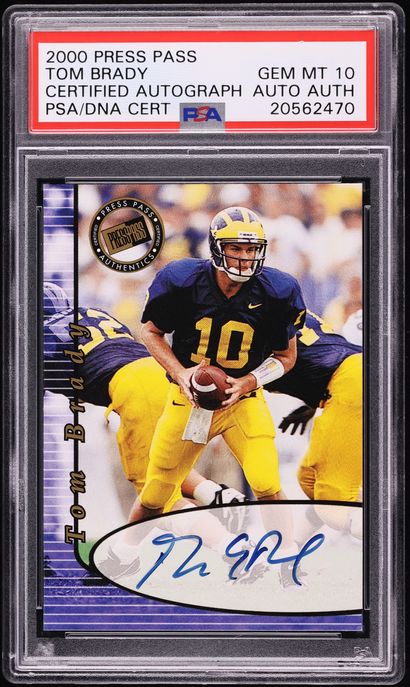 2000 Press Pass Certified Tom Brady ROOKIE AUTO PSA 10 GEM MINT