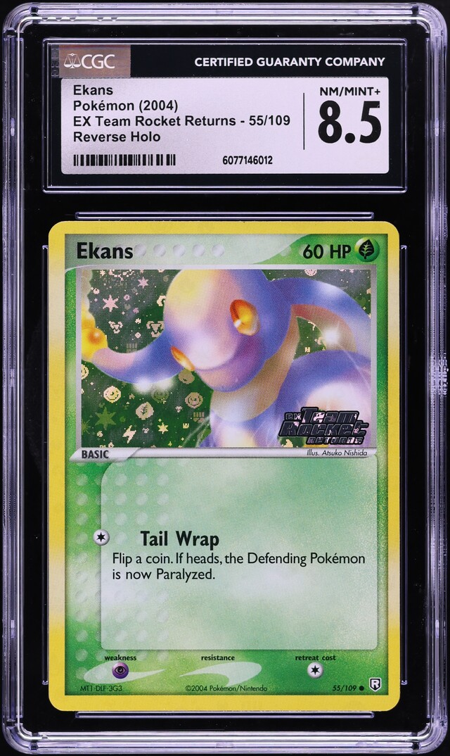 2004 Pokemon EX Team Rocket Returns Reverse Holo Ekans #55 CGC 8.5 NM-MT+