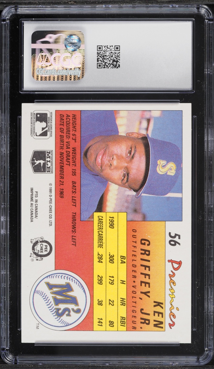 1991 O-Pee-Chee Premier Ken Griffey Jr. #56 CGC 7 NRMT