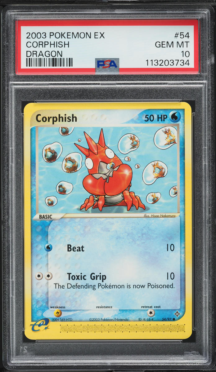 2003 Pokemon EX Dragon Corphish #54 PSA 10 GEM MINT