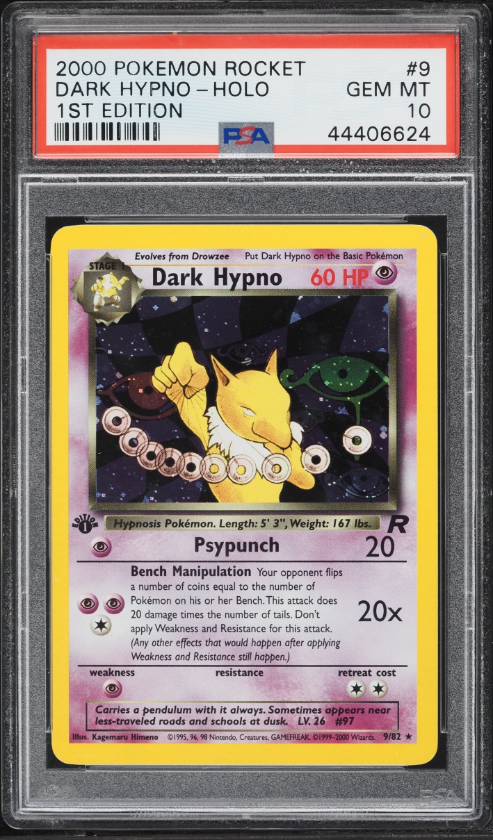 2000 Pokemon Team Rocket 1st Edition Holo Dark Hypno #9 PSA 10 GEM MINT