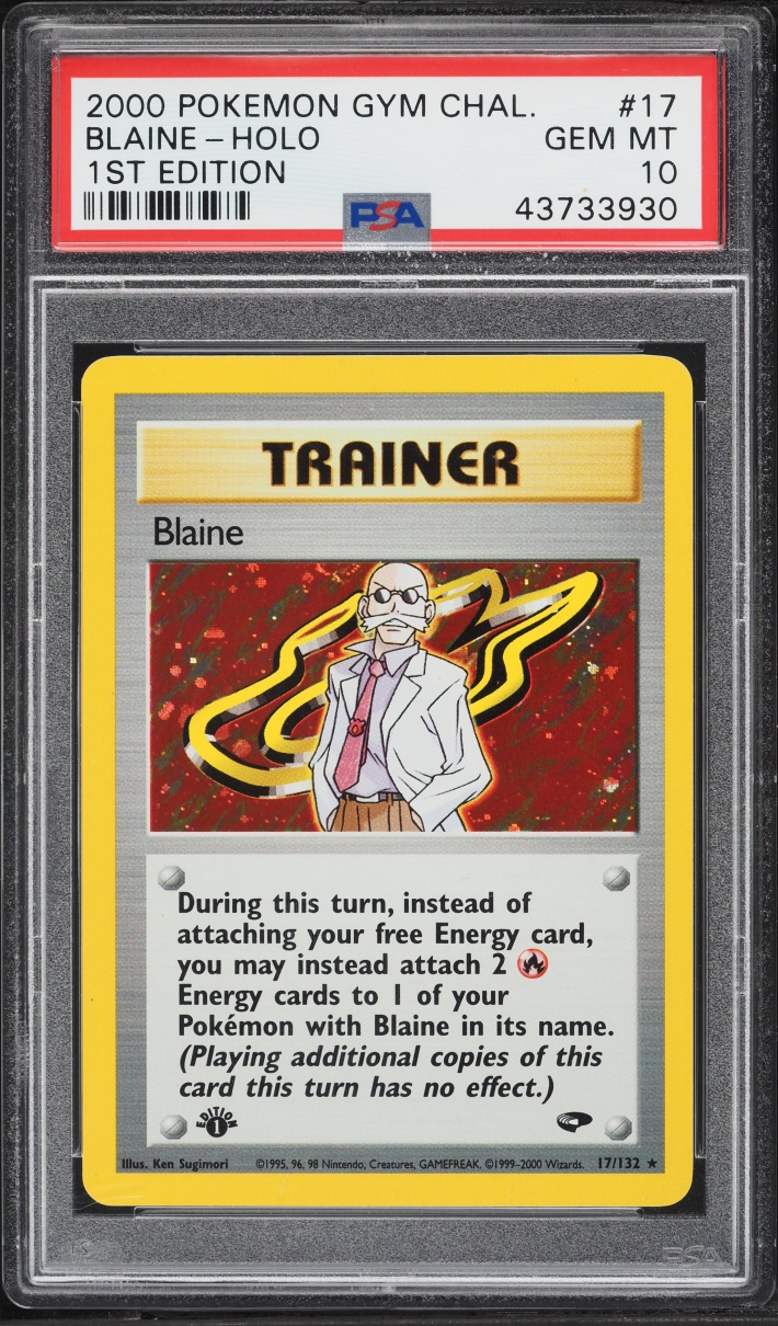 2000 Pokemon Gym Challenge 1st Edition Holo Blaine #17 PSA 10 GEM MINT