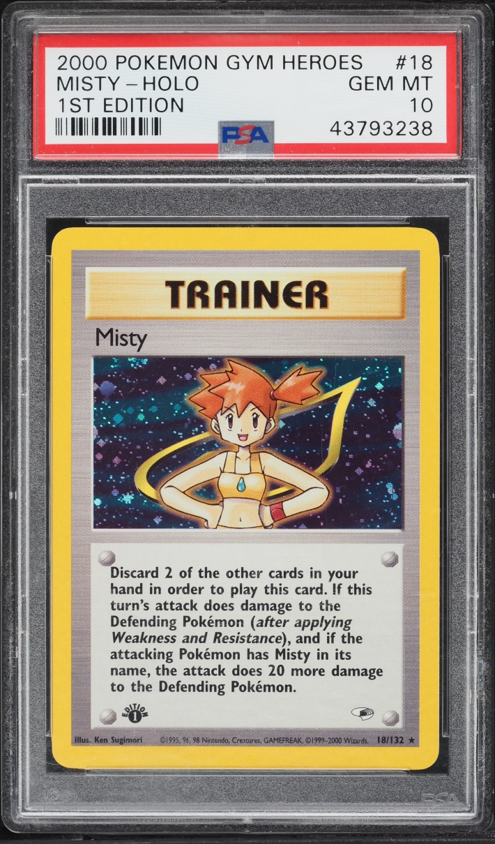 2000 Pokemon Gym Heroes 1st Edition Holo Misty #18 PSA 10 GEM MINT