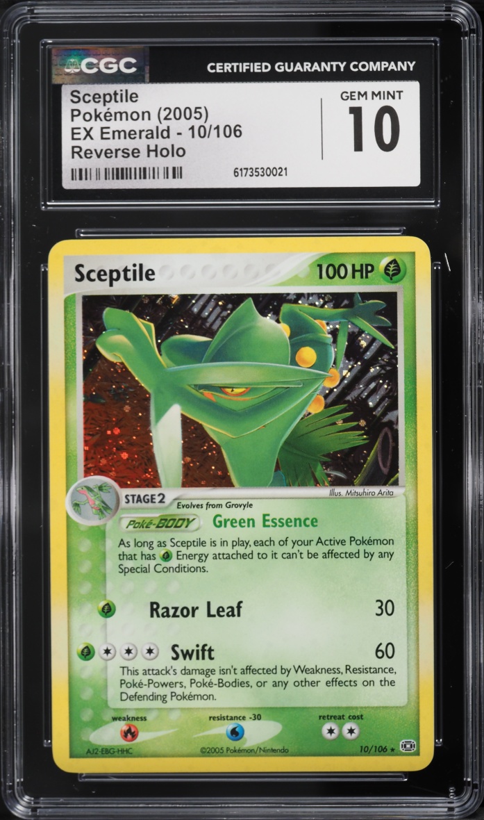 2005 Pokemon EX Emerald Reverse Holo Sceptile #10 CGC 10 GEM MINT