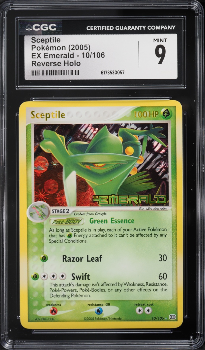 2005 Pokemon EX Emerald Reverse Holo Sceptile #10 CGC 9 MINT